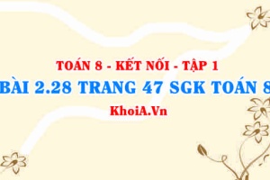 Bài 2.28 trang 47 SGK Toán 8 tập 1 Kết nối tri thức